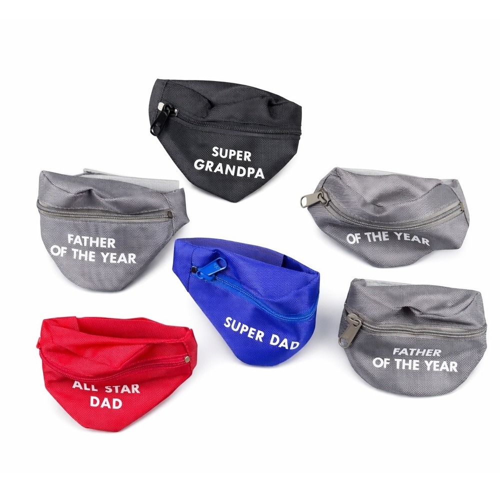 Vintage Russ‎ Berrie Dad Miniature Fanny Pack Coin Pouch Nylon 1547 Set of 6